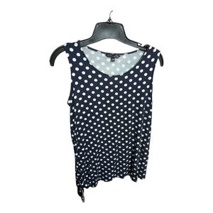 Navy Polka Dot Sleeveless Top. Size S.